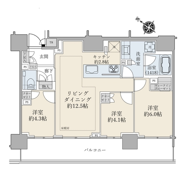 ブリリアタワー有明ミッドクロス 間取図