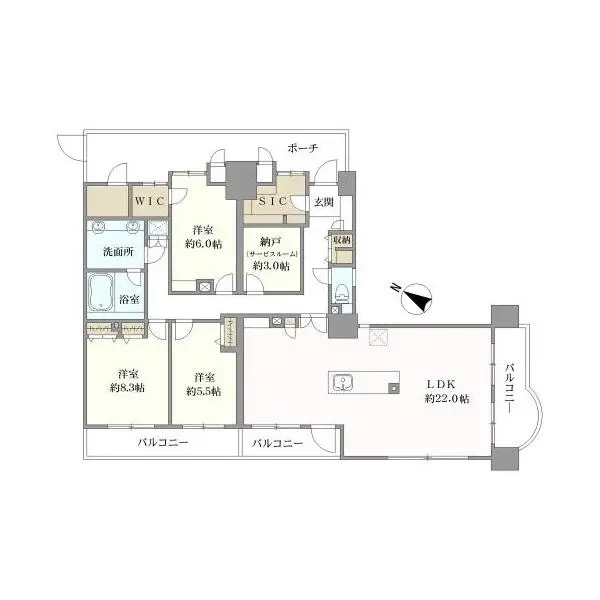 リーラ勝鬨ニューハウン 間取図