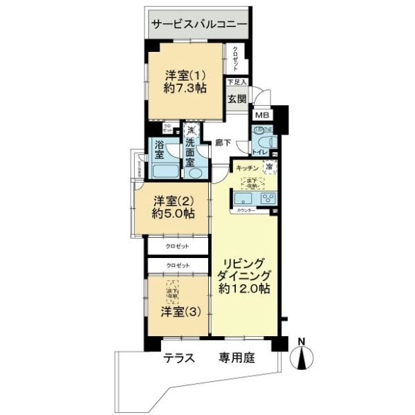 ダイアパレスリバ−サイド府中是政 間取図