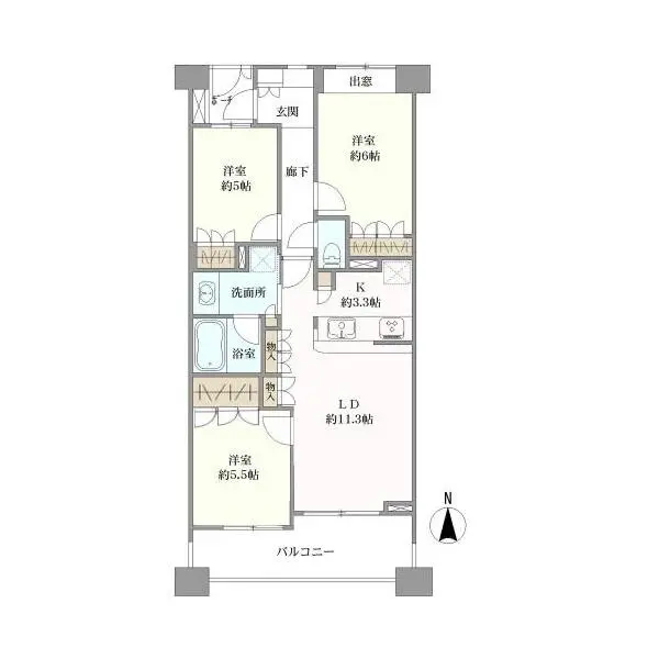 グレーシアタワーズ所沢 間取図