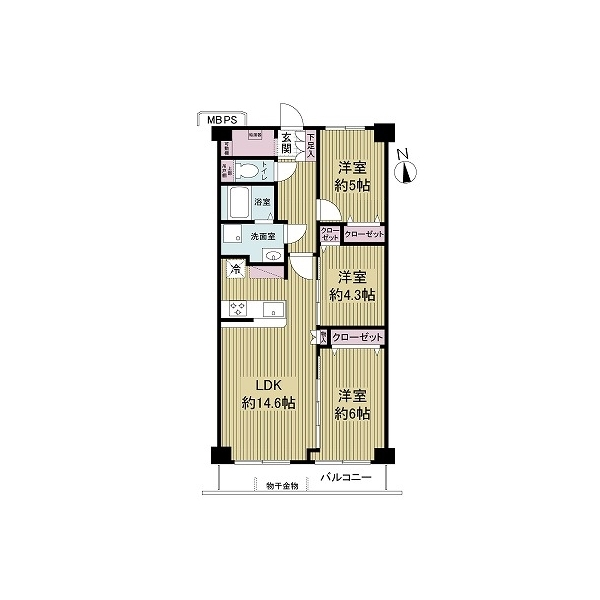 八戸ノ里ニユースカイハイツ 間取図