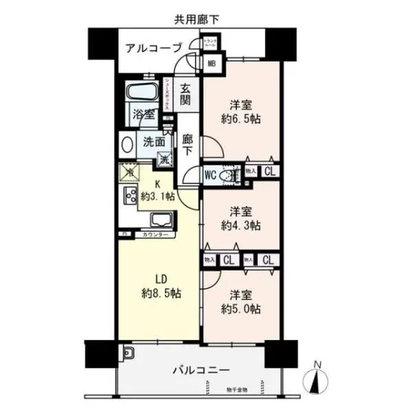 キングマンション都島リバーコート 間取図