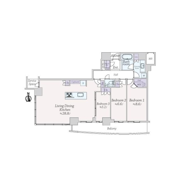 大阪ひびきの街　ザ・サンクタスタワー 間取図