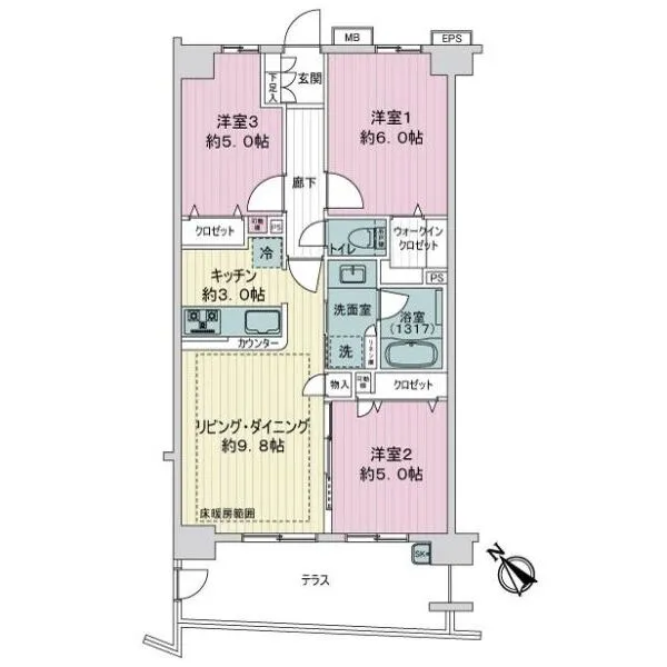 日神パレステージ下赤塚 間取図