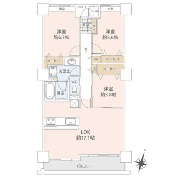 ビューネタワー平井 間取図