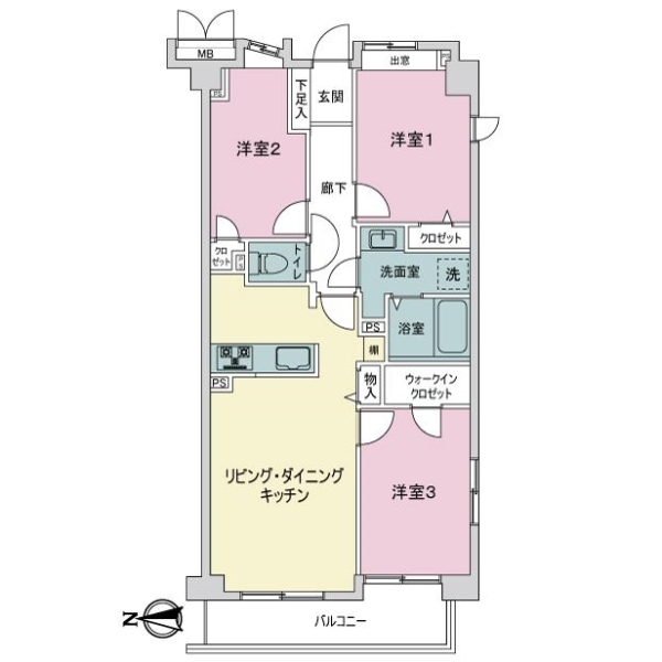コスモ向ヶ丘遊園ラフィネ 間取図