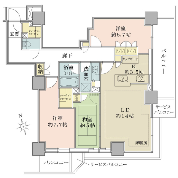 ブリリアタワー聖蹟桜ヶ丘ブルーミングレジデンス 間取図