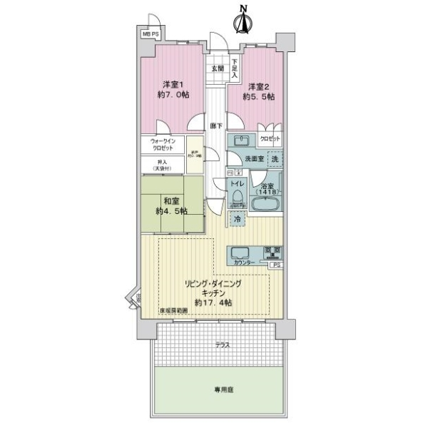 ライオンズ嵯峨天龍寺若宮　西の邸 間取図