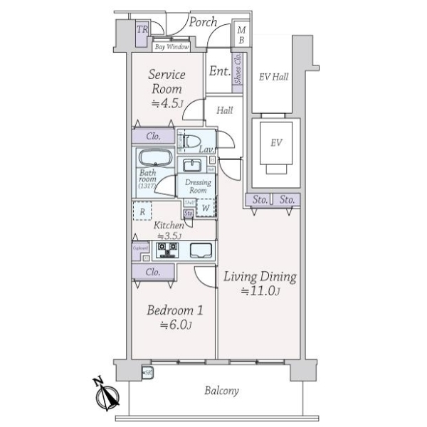 コスモ南鳩ケ谷センターコート 間取図