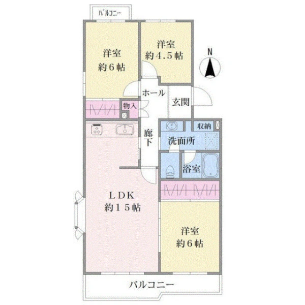 品川八潮パークタウン潮路北第１ハイツ　６１号棟 間取図