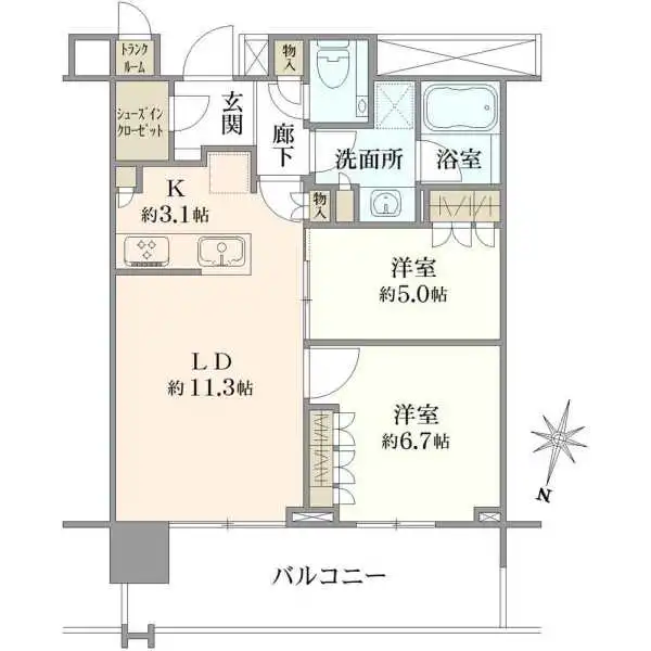 プラウドタワー名古屋錦 間取図