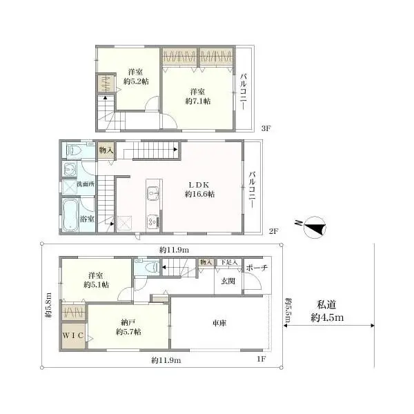 江戸川区上篠崎３丁目 間取図
