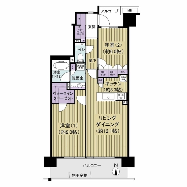 ルフォン一橋学園ラヴィアンカーサ 間取図
