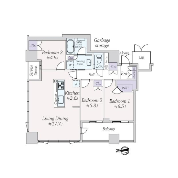 ジオタワー天六 間取図
