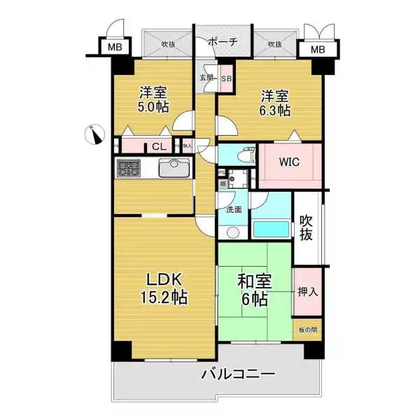 東急ドエル・プレスティージュ豊中本町 間取図
