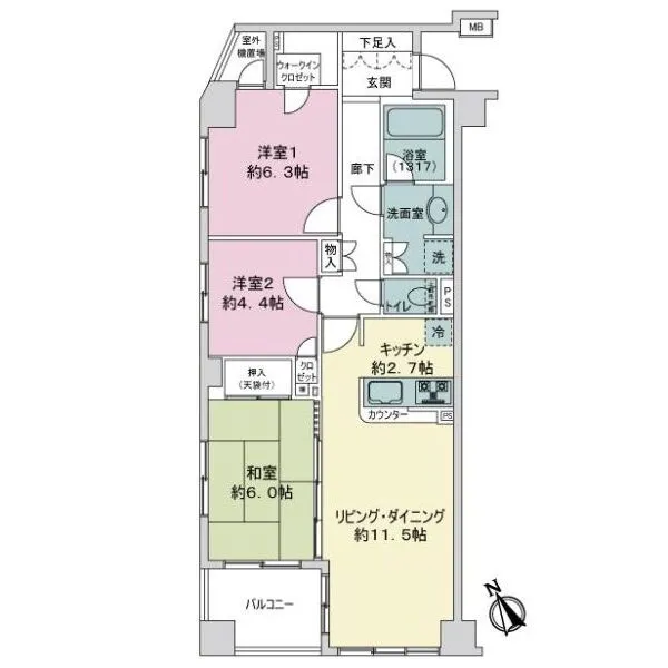 クレストフォルム町屋 間取図