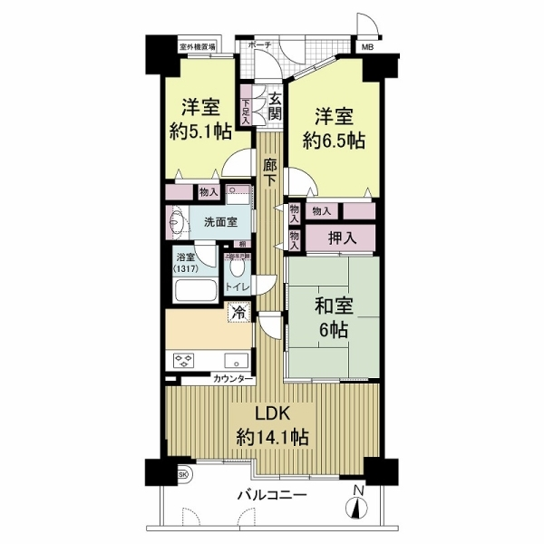 藤和ライブタウン山科 間取図