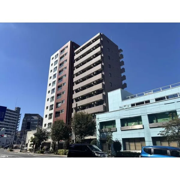 パークウェル池袋 外観:画面中央の建物が対象物件となります。