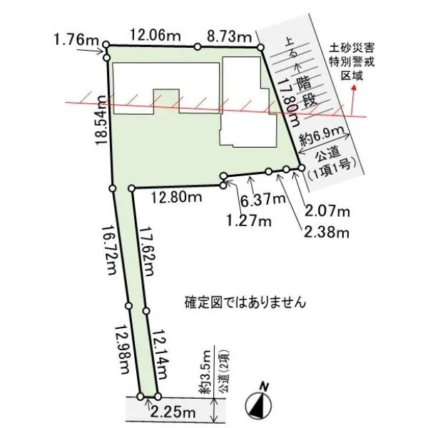 藤沢市川名 敷地と建物配置図