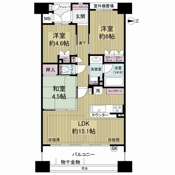 ウィズパークス大阪アクアコート 間取図