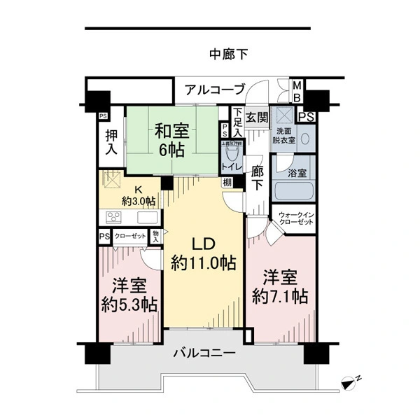 ヴェラハイツ松戸岩瀬 間取図