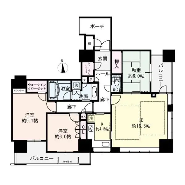 ディーグランセ上町台ハイレジデンス 間取図