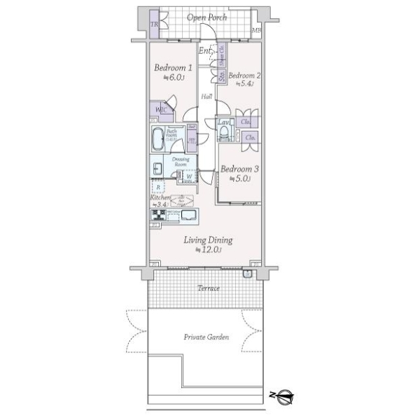 プラウド富士見ヶ丘コートテラス 間取図