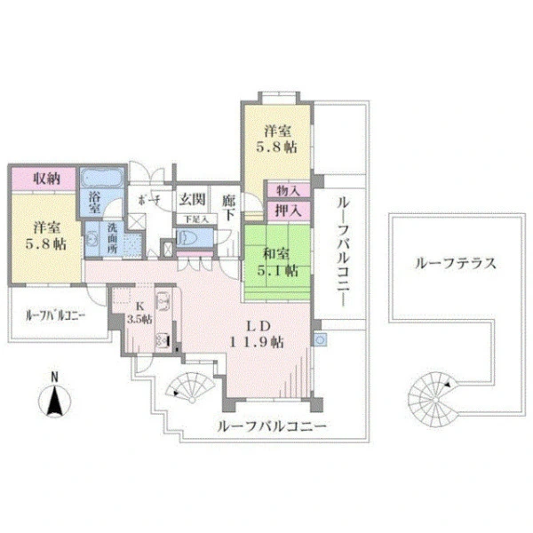 矢向第３ダイヤモンドマンション 間取図