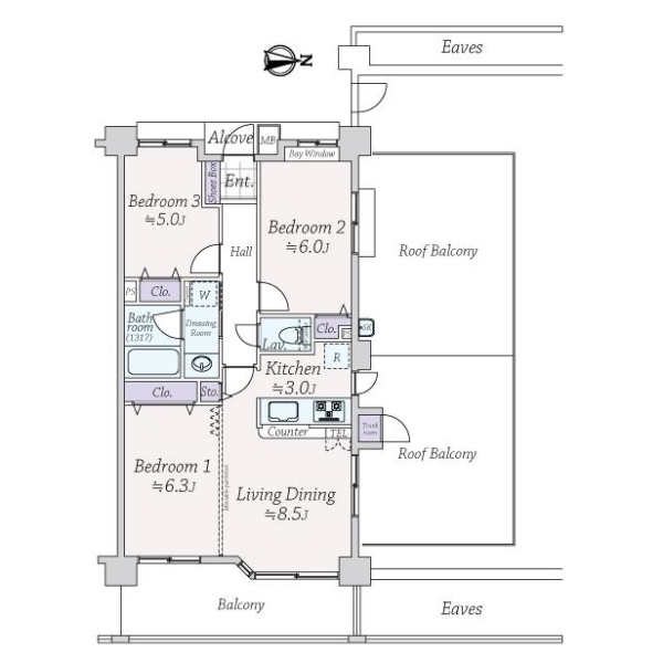 レクセルマンション三鷹の森 間取図