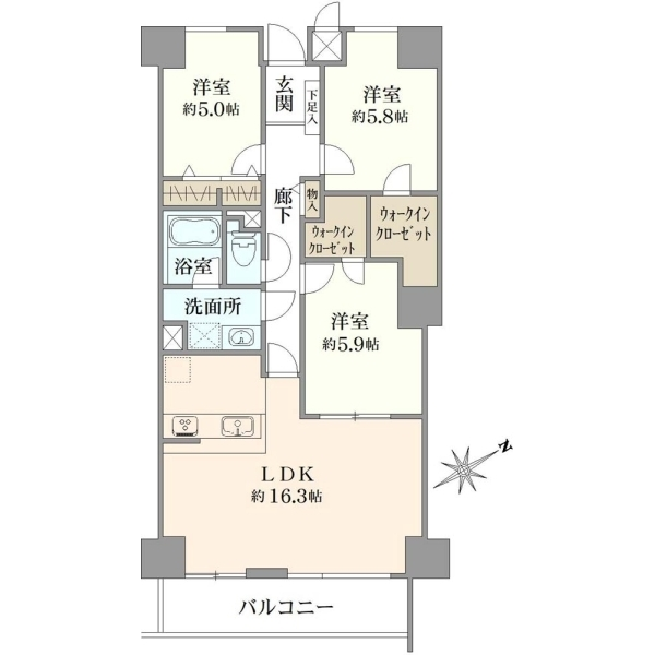 ザ・スクエアＡ棟 間取図