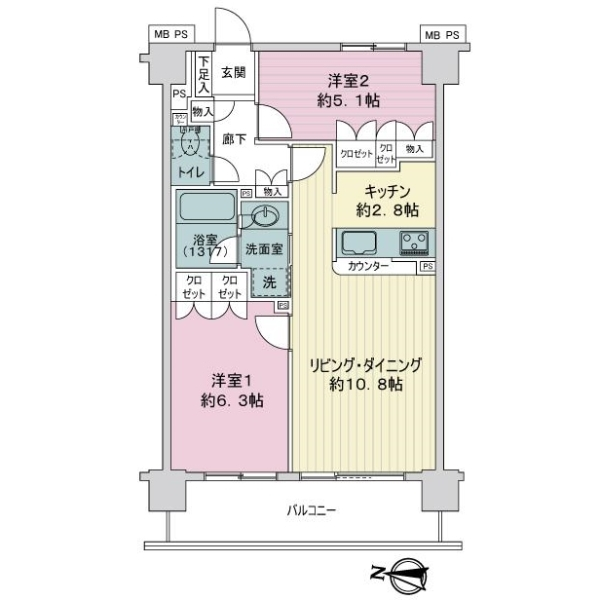 クリオ横浜元町壱番館 間取図