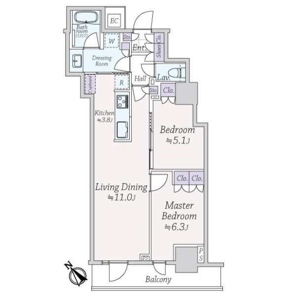 パークタワー滝野川 間取図
