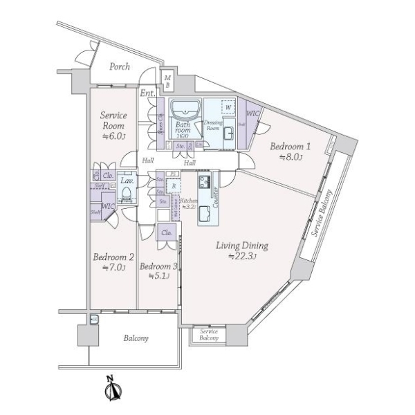 レーベンハイム横浜汐見台ザ・テラス 間取図