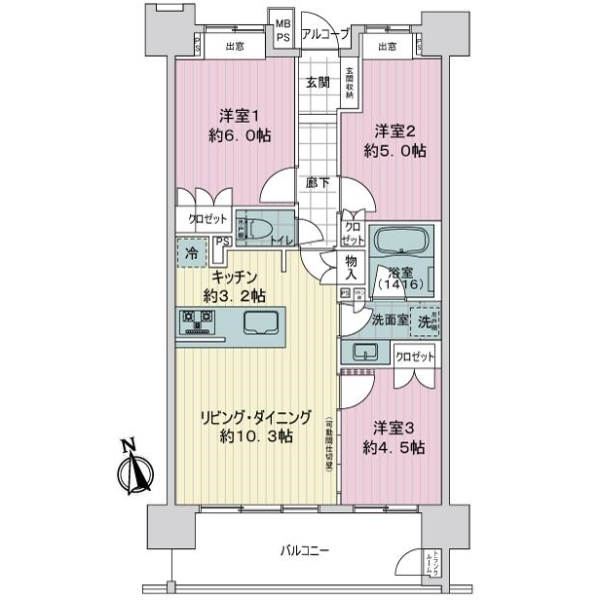 ライオンズ石神井公園ステーションゲート 間取図