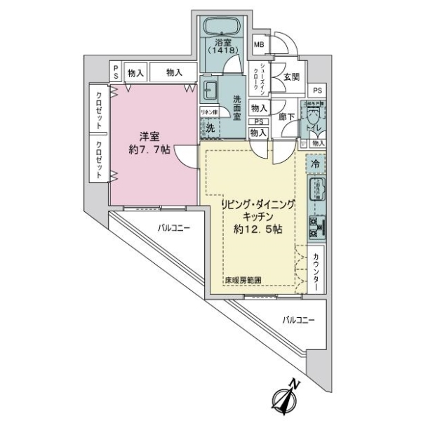 グランベル西早稲田プレシャス 間取図
