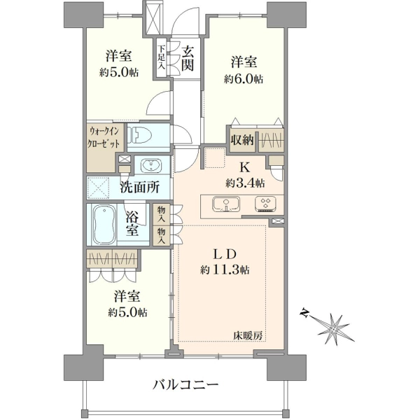プレミスト東林間さくら通り 間取図