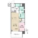 グラサージュ横濱桜木町フィオーレシエル 窓付きバスルームとラウンジバルコニーを備えた開放感ある1LDKです。