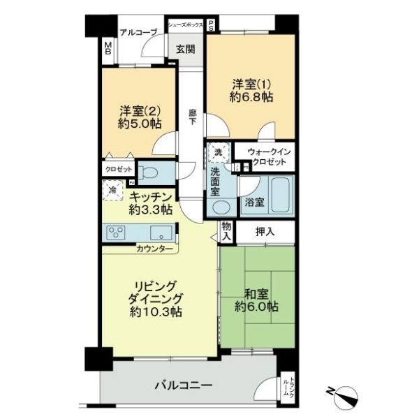 レクセルマンション久米川 間取図