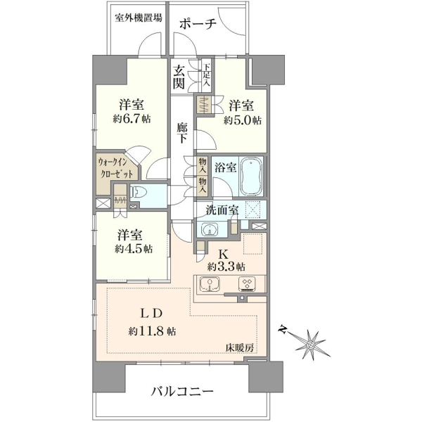 ザ・パークハウスオイコス赤羽志茂サードスクエア 間取図