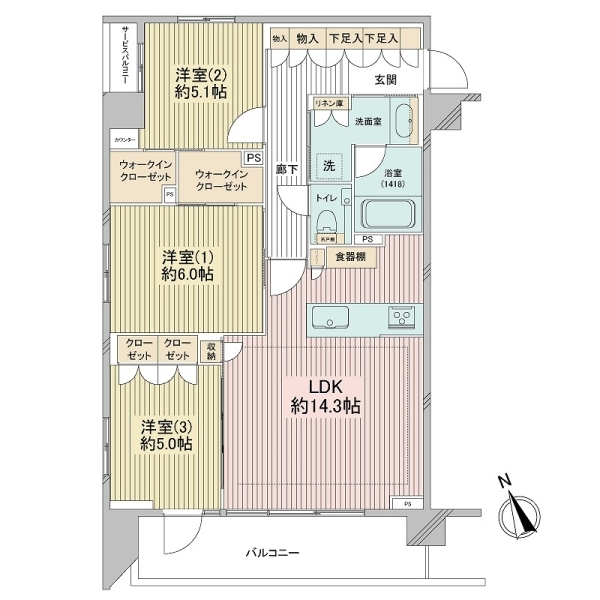 クリオ横濱弘明寺グレイステラス 間取図
