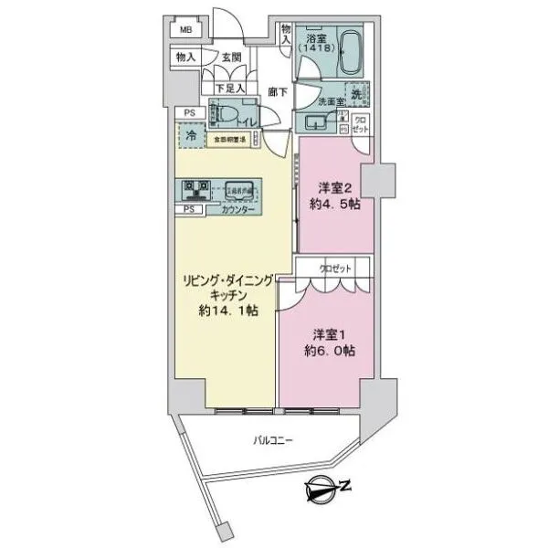 サンクタス横浜ｍｉｄ 間取図