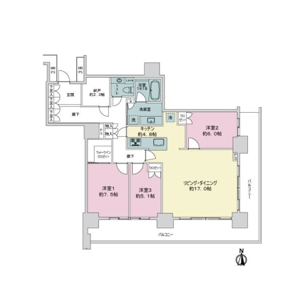 グランドミッドタワーズ大宮　フォレストタワー 間取図