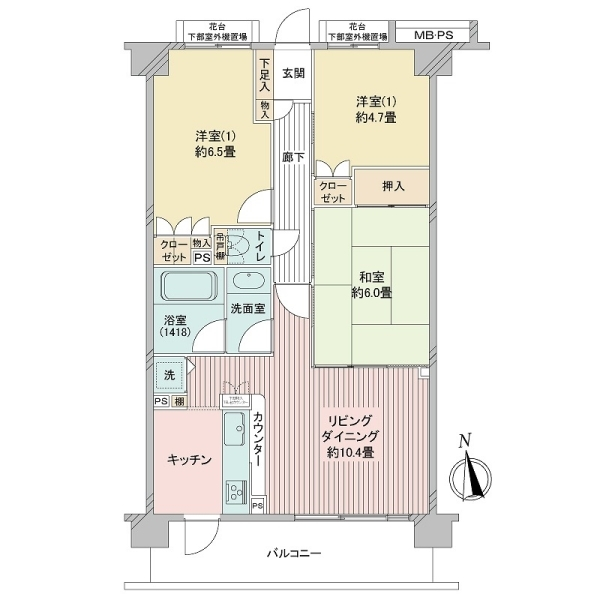 クリオ武蔵小金井南壱番館 間取図
