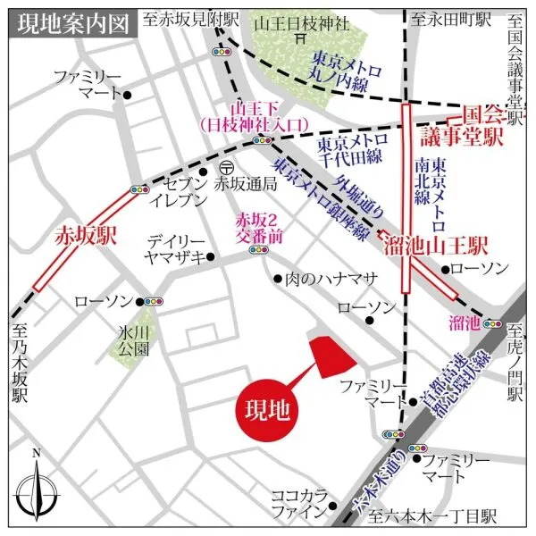 チュリス赤坂 現地案内図