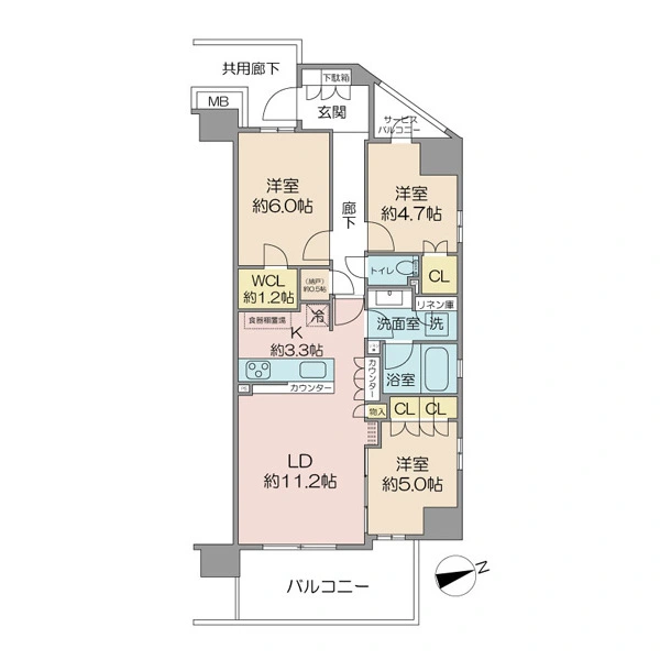 ブリリアンコート市川原木中山 間取図
