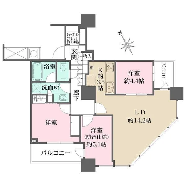 ザ・パークハウス西新宿タワー60 間取図