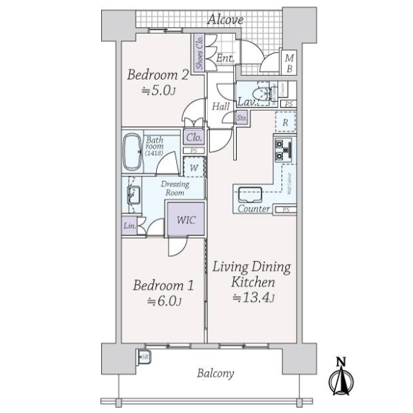メゾンドール松屋町１ｓｔ． 間取図