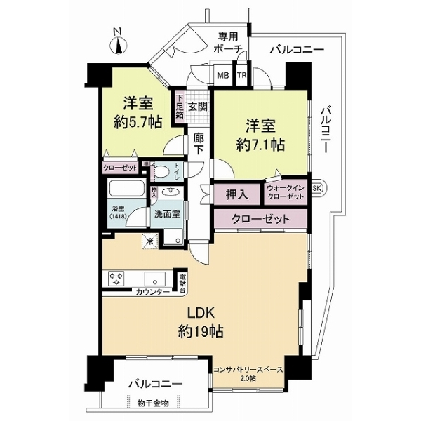 ユニハイム緑橋 間取図