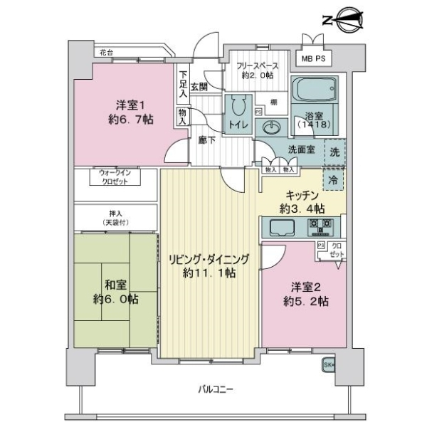 ライオンズガーデン多摩永山 間取図