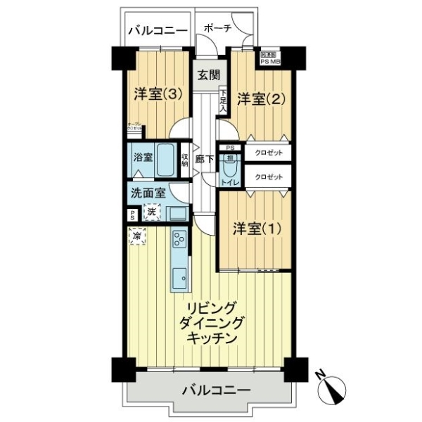 ユニライフ北大阪弐号棟 間取図